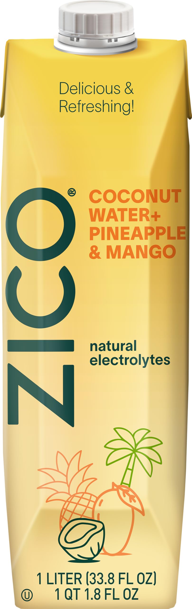 Zico, Pineapple Mango Coconut Water, 33.8 Fl Oz | Grocery Pickup